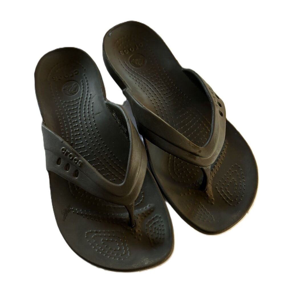 Crocs Kadee Flip Flops Black Women’s Women's 9 Thong Sandals Comfort Lightweight